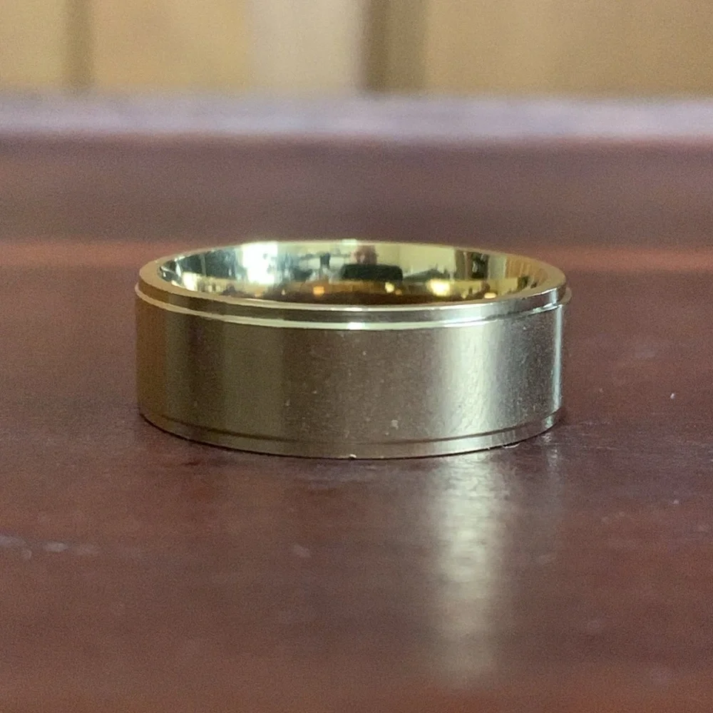 Gold tone stainless steel pinky promise ring size 11.5